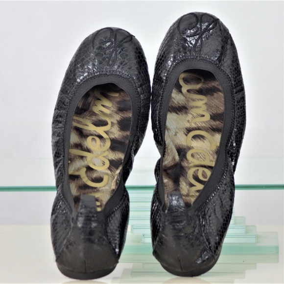 Sam Edelman 7.5 M Black Leather Snakeskin Ballet - Picture 6 of 8